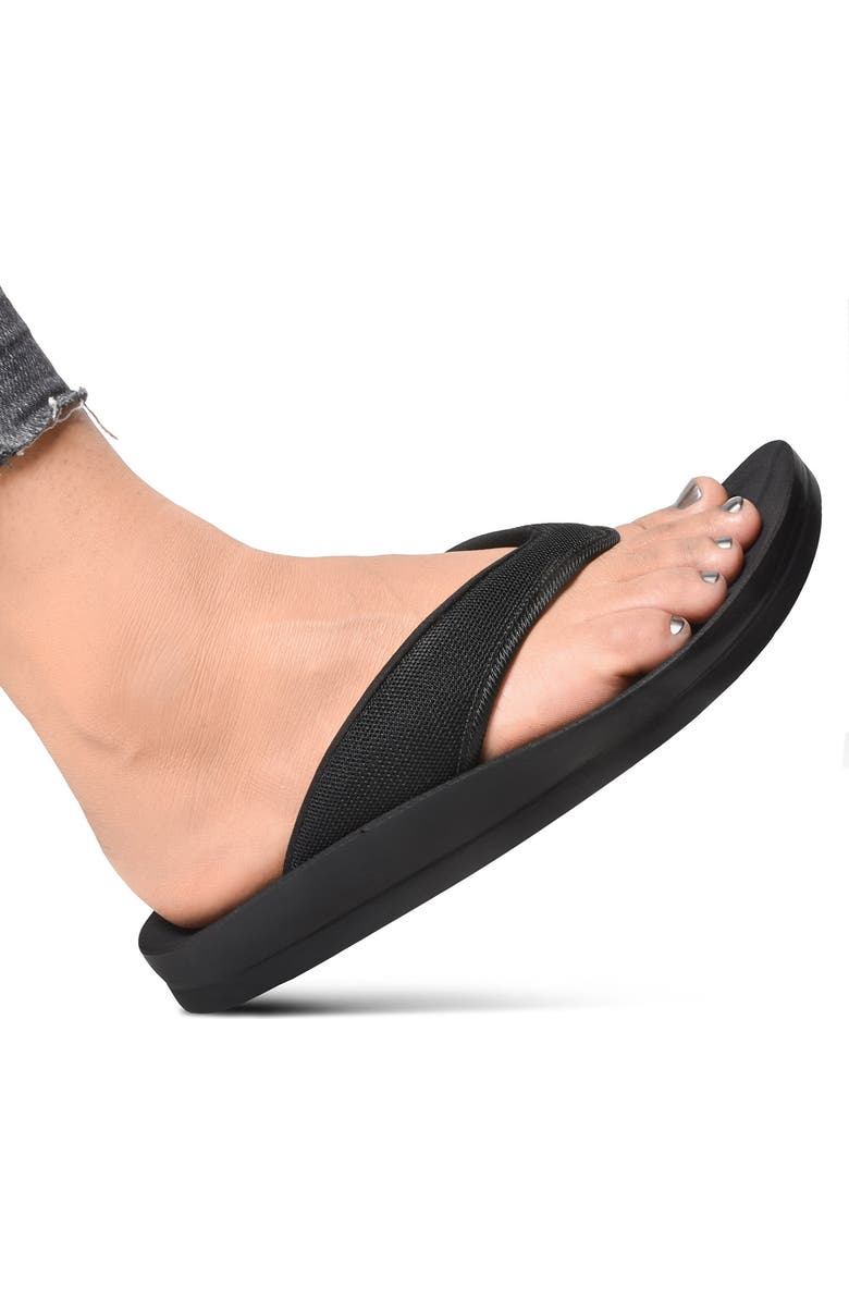 AEROTHOTIC Enhalus Flip Flop Sandal, Alternate, color, Black