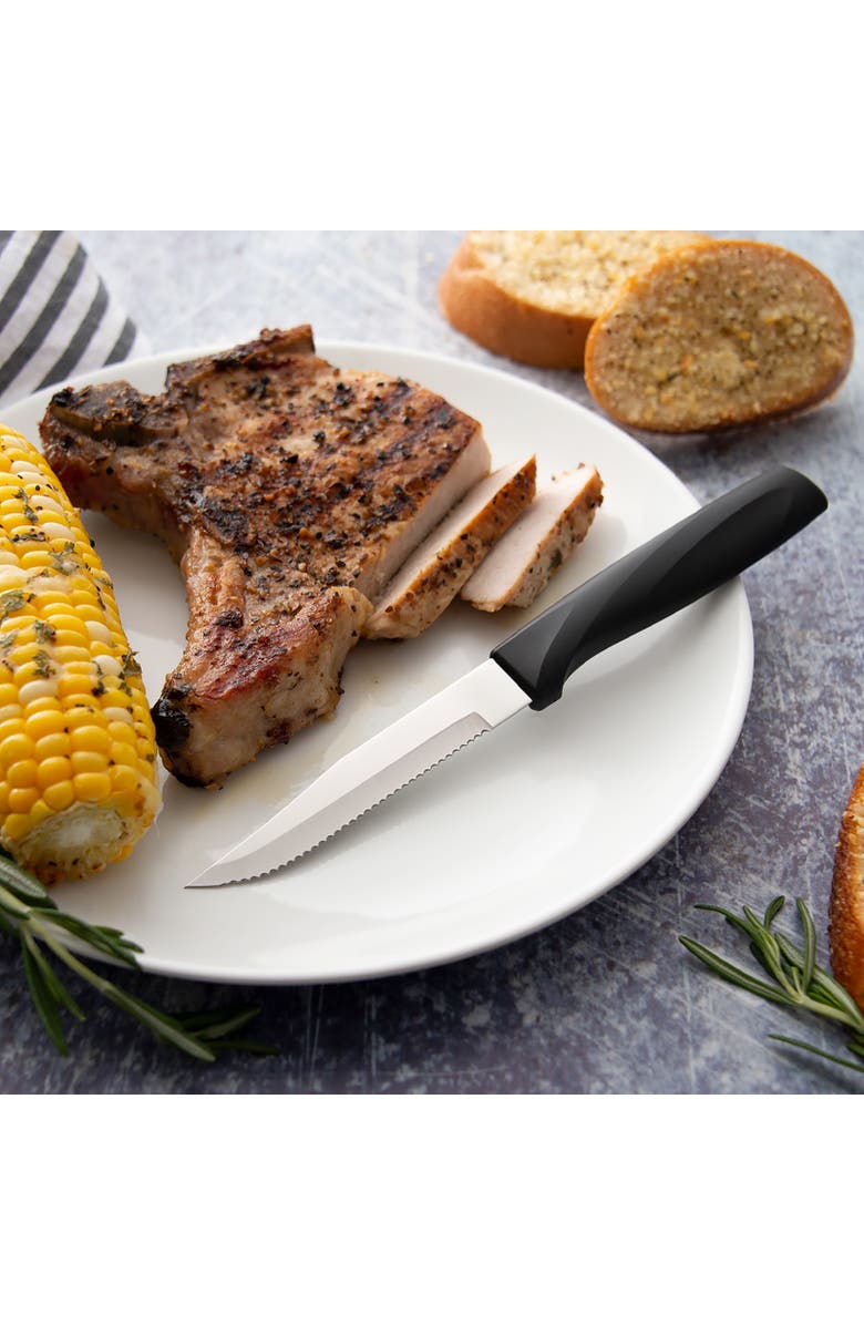 Rada Cutlery 3.875-Inch Serrated Steak Knife Anthem Wave Handle, Alternate, color, Black