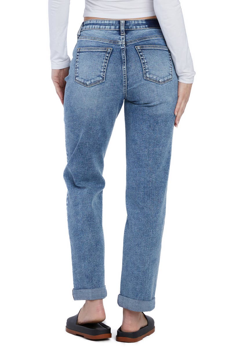 HINT OF BLU High Waist Cuff Boyfriend Jeans, Alternate, color, Chic Ice Blue