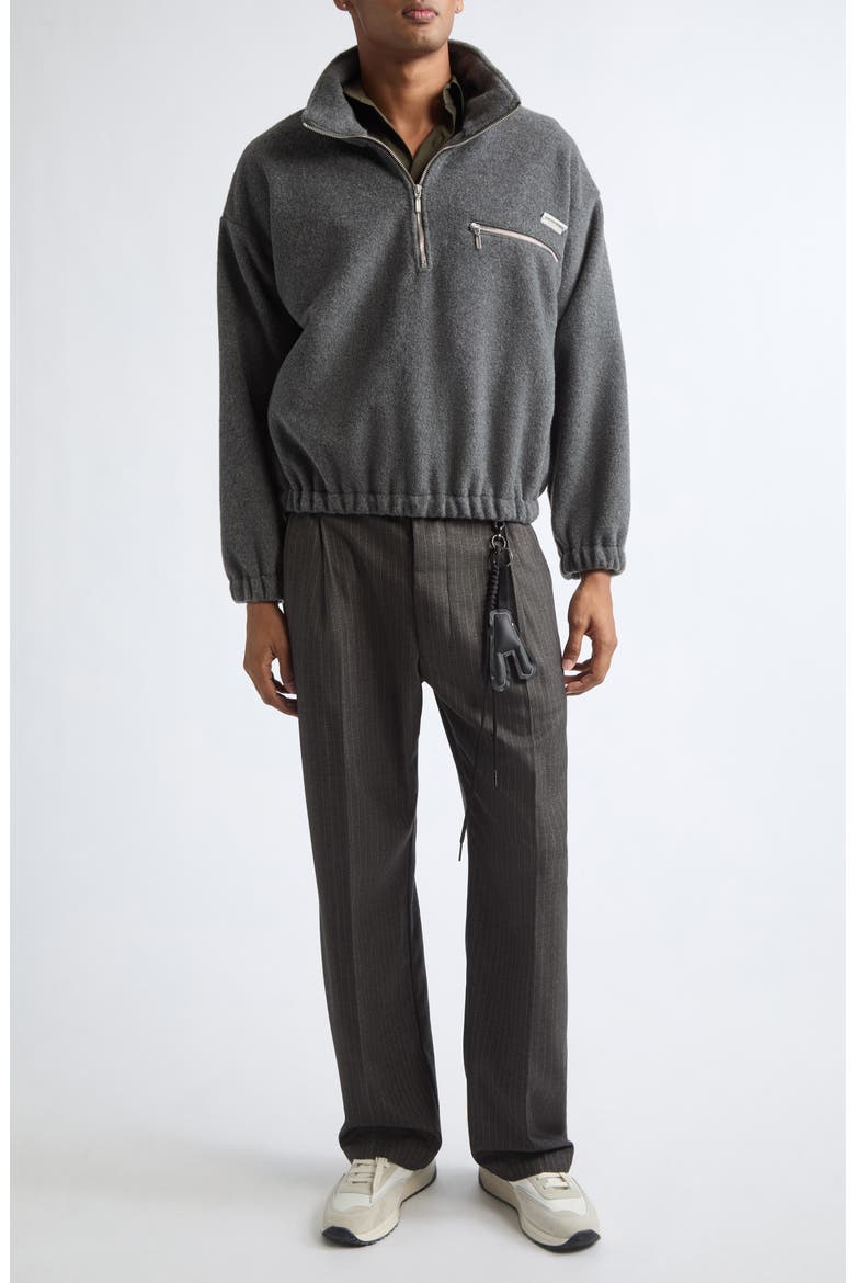 Oversize Half Zip Pullover, Alternate, color, CHARCOAL