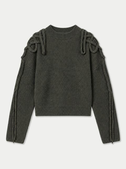 Cashmereborn Mongolian Knot-braid Sweater