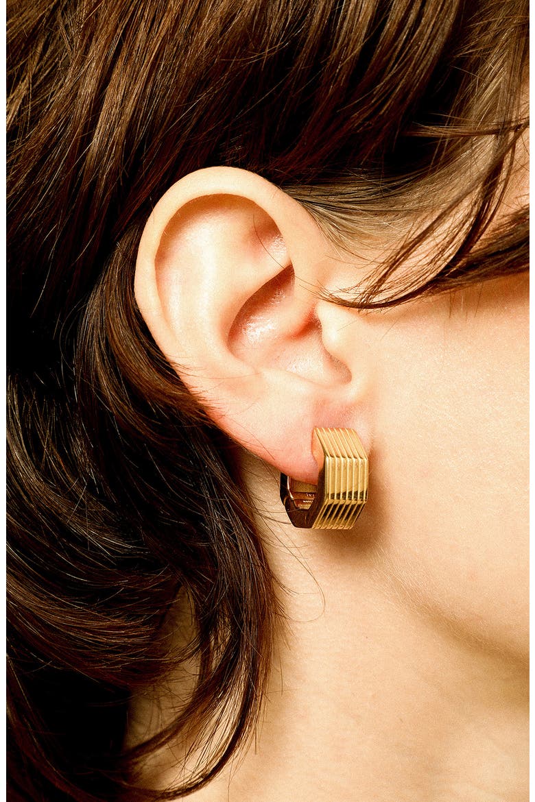 Small Aurelia Octagon Hoop Earrings, Alternate, color, YELLOW GOLD