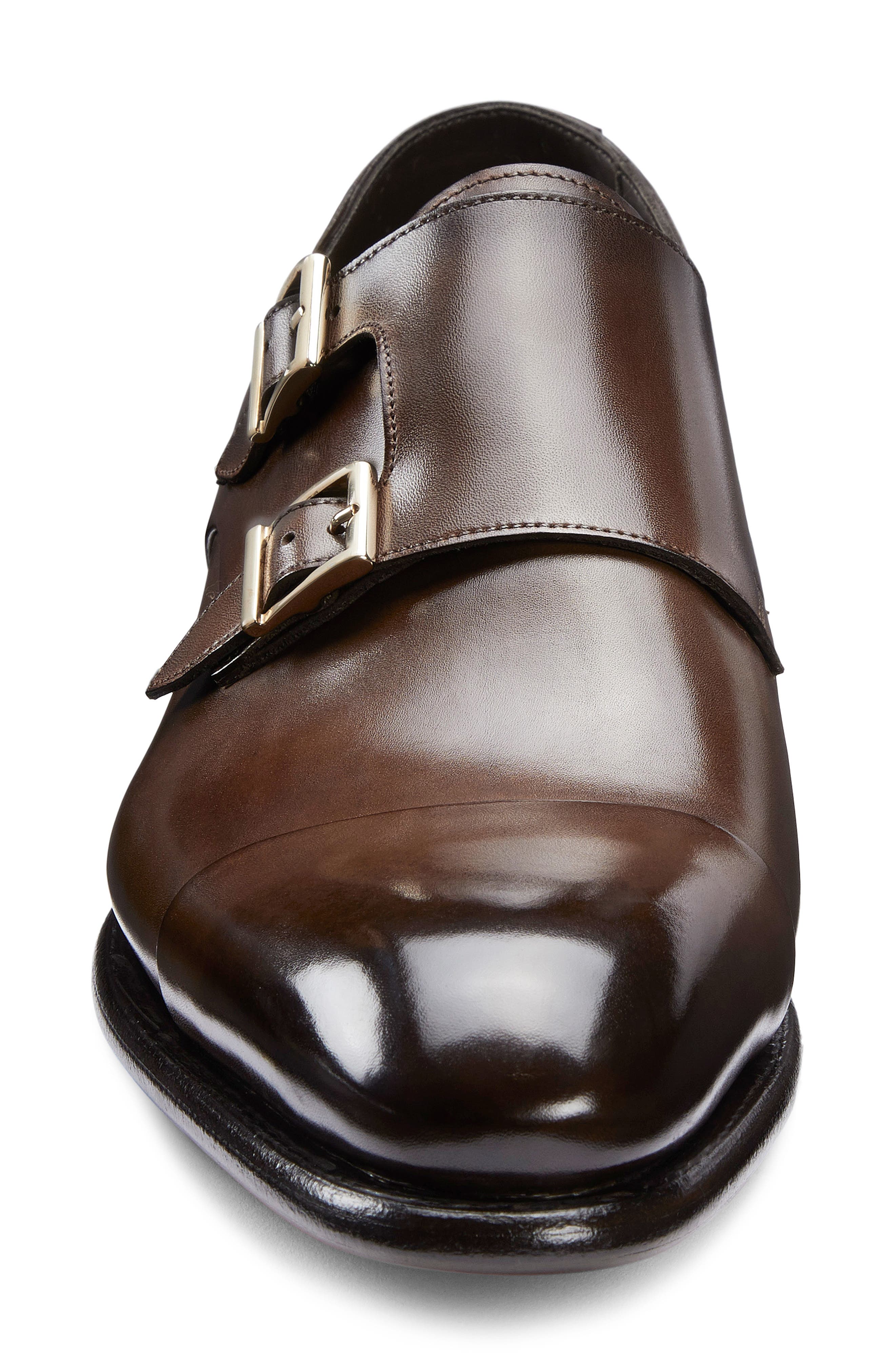 Santoni IRA Double Monk Strap Shoe, Alternate, color, Tan