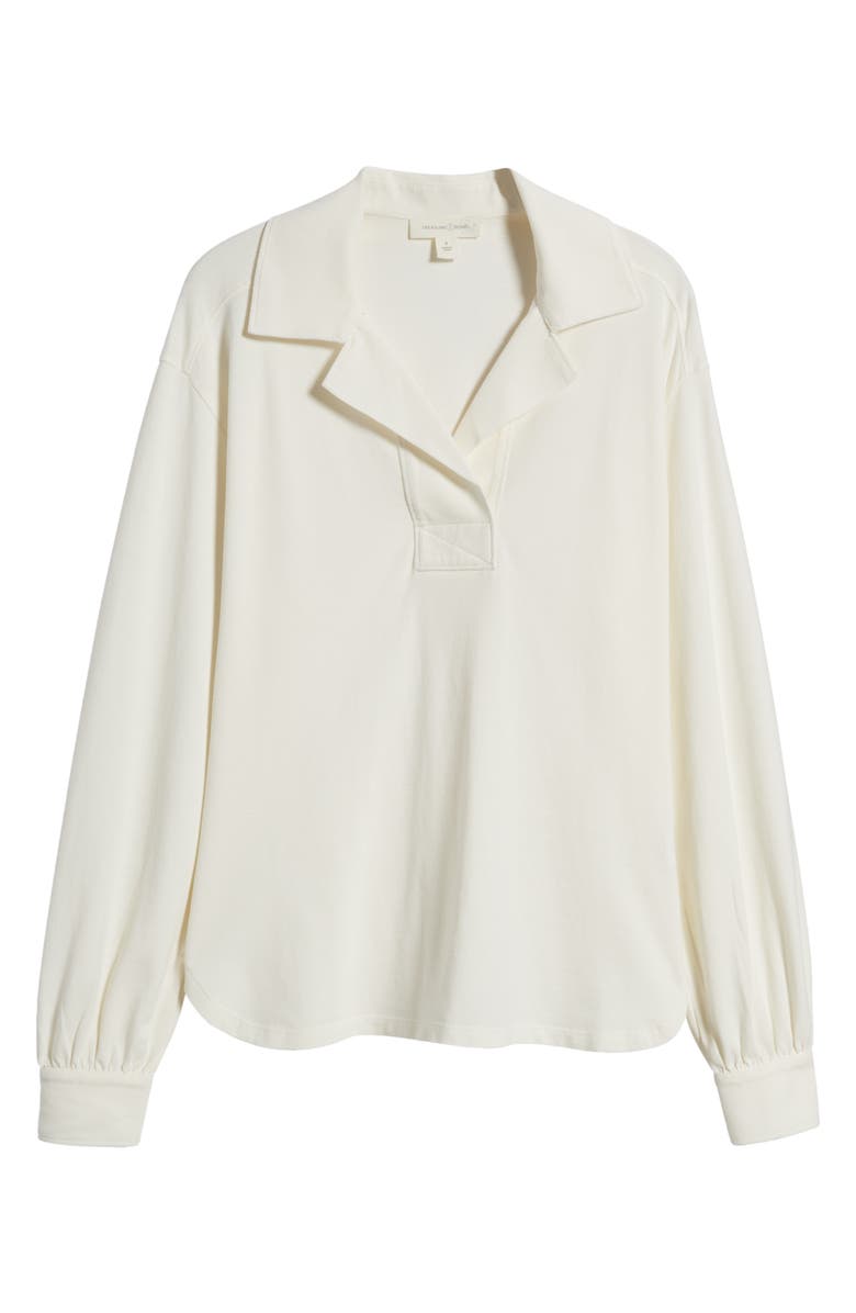 Treasure & Bond Oversize Long Sleeve Cotton Polo, Alternate, color, Ivory Egret