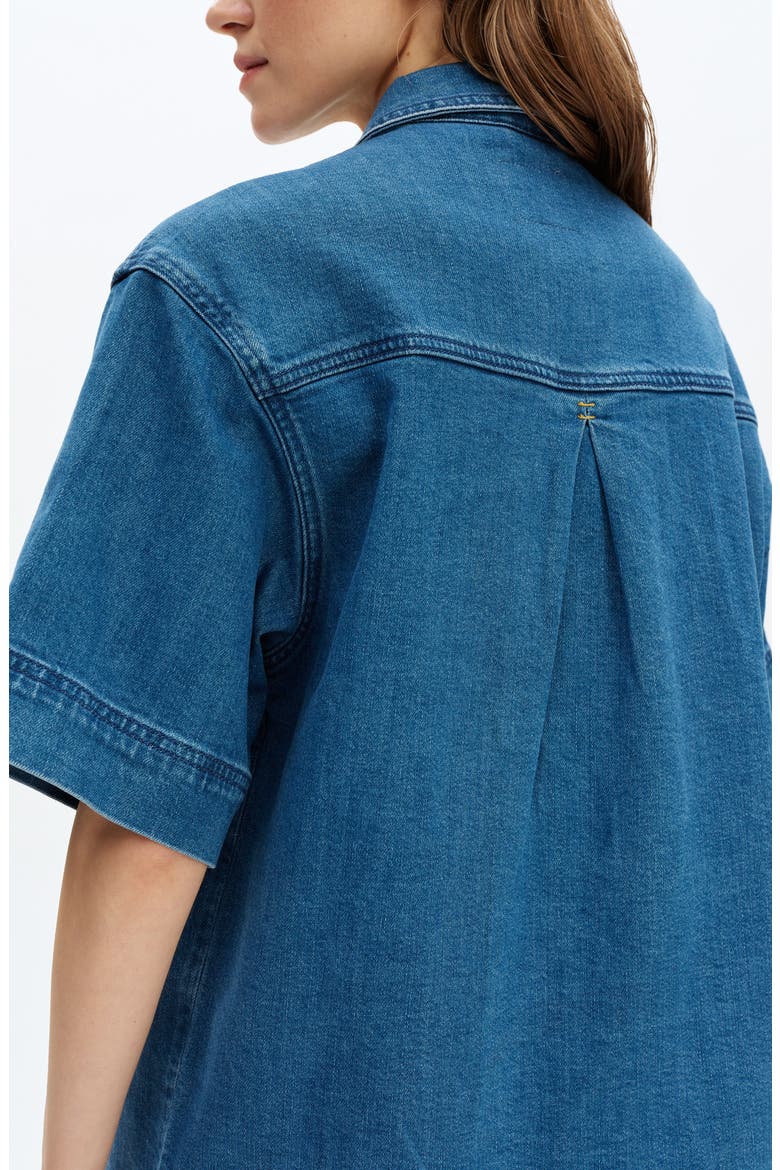 Zephyrine Denim Button-Up Shirt, Alternate, color, MEDIUM BLUE