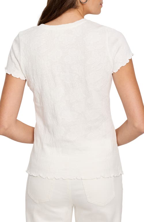 Nzt By Nic+zoe Lace Knit Cotton T-shirt In Paper White