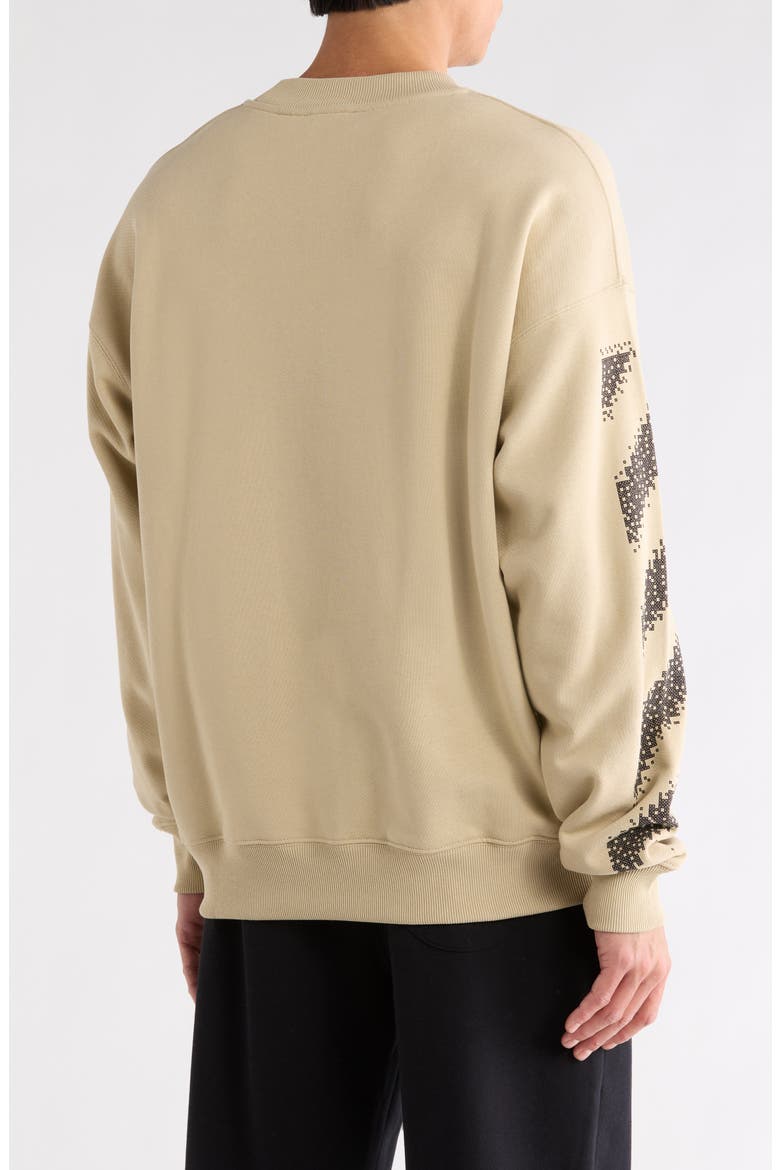 Pixel Diagonal Skate Sweatshirt, Alternate, color, BROWN RICE-BLACK