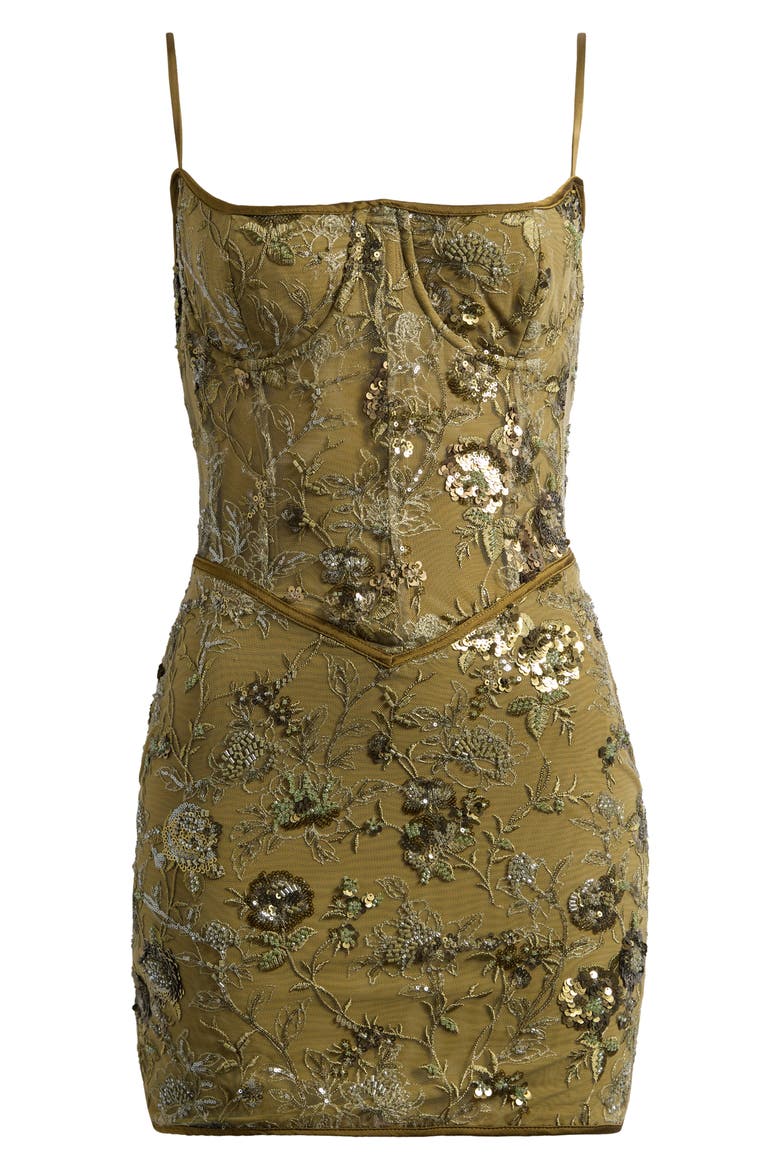 Naima Beaded Minidress, Main, color, OLIVE