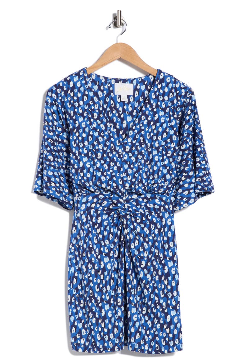 Adalyn Dolman Sleeve Twist Front Minidress, Alternate, color, STAR LIGHT NAVY