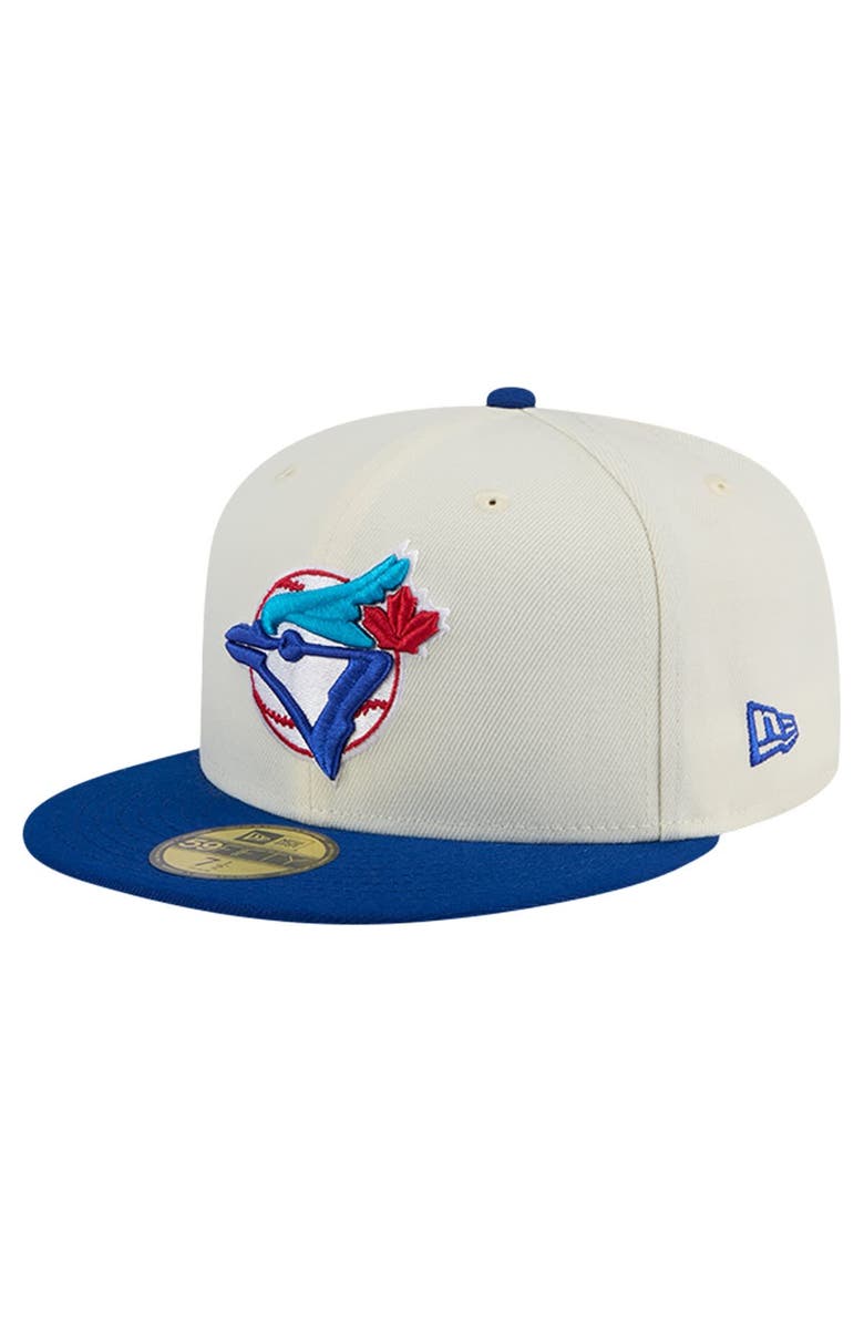 New Era Men's New Era Cream Toronto Blue Jays Cooperstown Collection Chrome 59FIFTY Fitted Hat, Alternate, color,