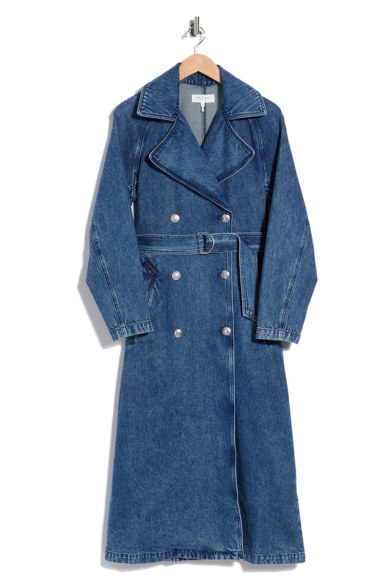 Ginny Denim Trench Coat, Main, color, GRADY