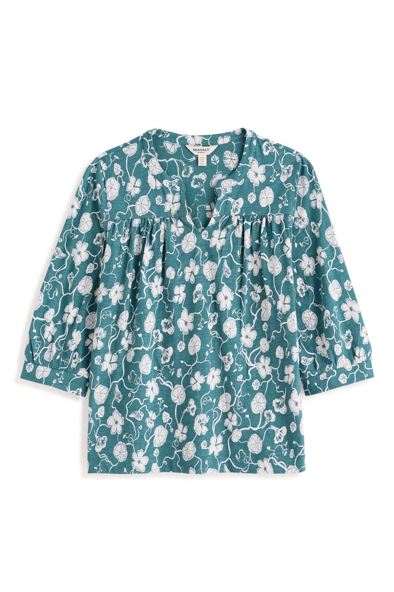 Little Sun Organic Cotton Top, Alternate, color, NASTURTIUM PRESS ESTUARY
