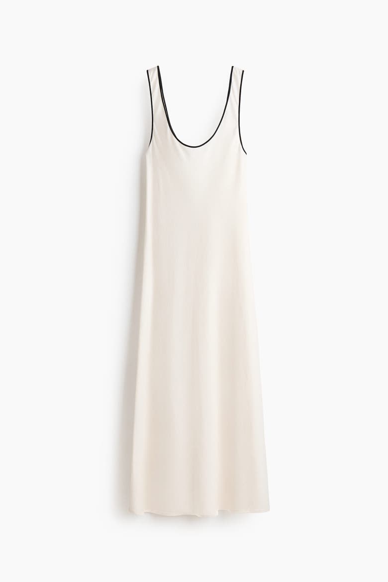 Linen-blend Slip Dress, Alternate, color, White