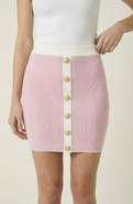 Modenaire Ribbed Knit Contrast Trim Mini Skirt