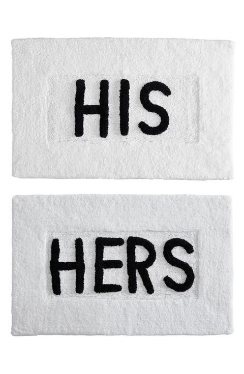 His & Hers 2-Piece Bath Mat Set
