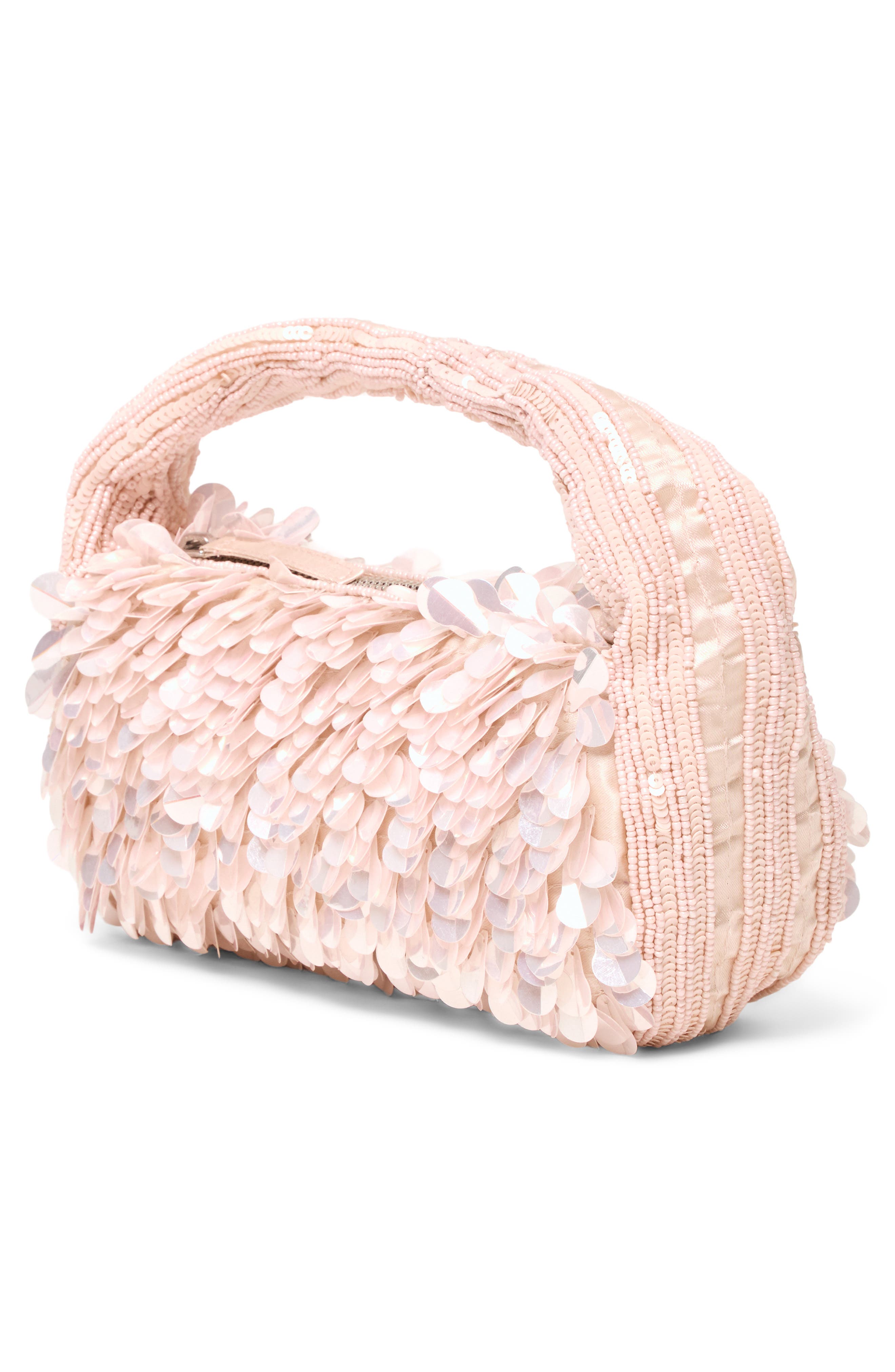 Joy Beaded Sequin Handbag, Alternate, color, ROSETTE