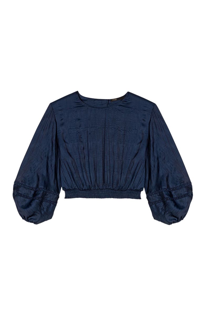 maje Satin-look cropped top, Alternate, color, 