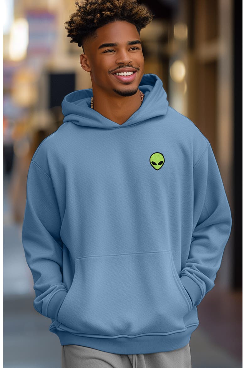 Alien Midweight Relaxed Hoodie, Alternate, color, Pebble Blue
