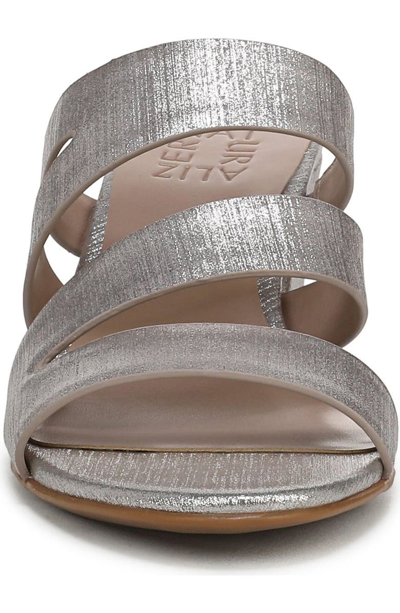 Naturalizer Beaming Block Heel Sandal, Alternate, color, Silver Metallic Linen