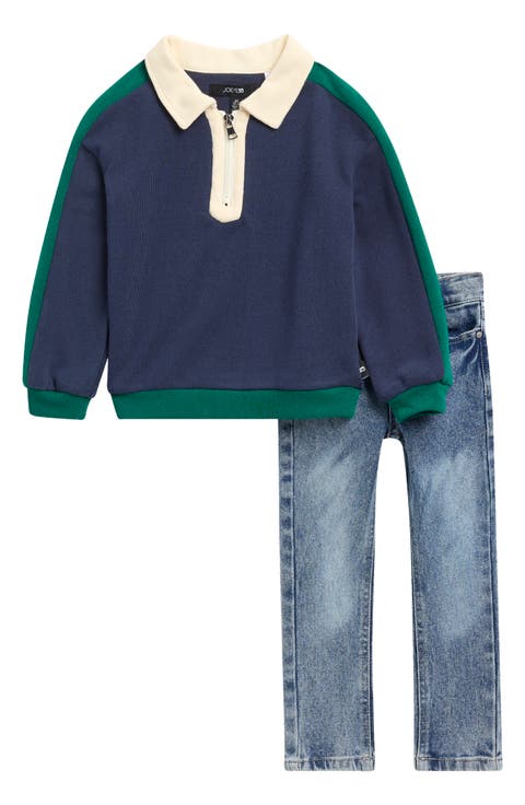 Kids' Polo sweatshirt & Jeans 2-Piece Set