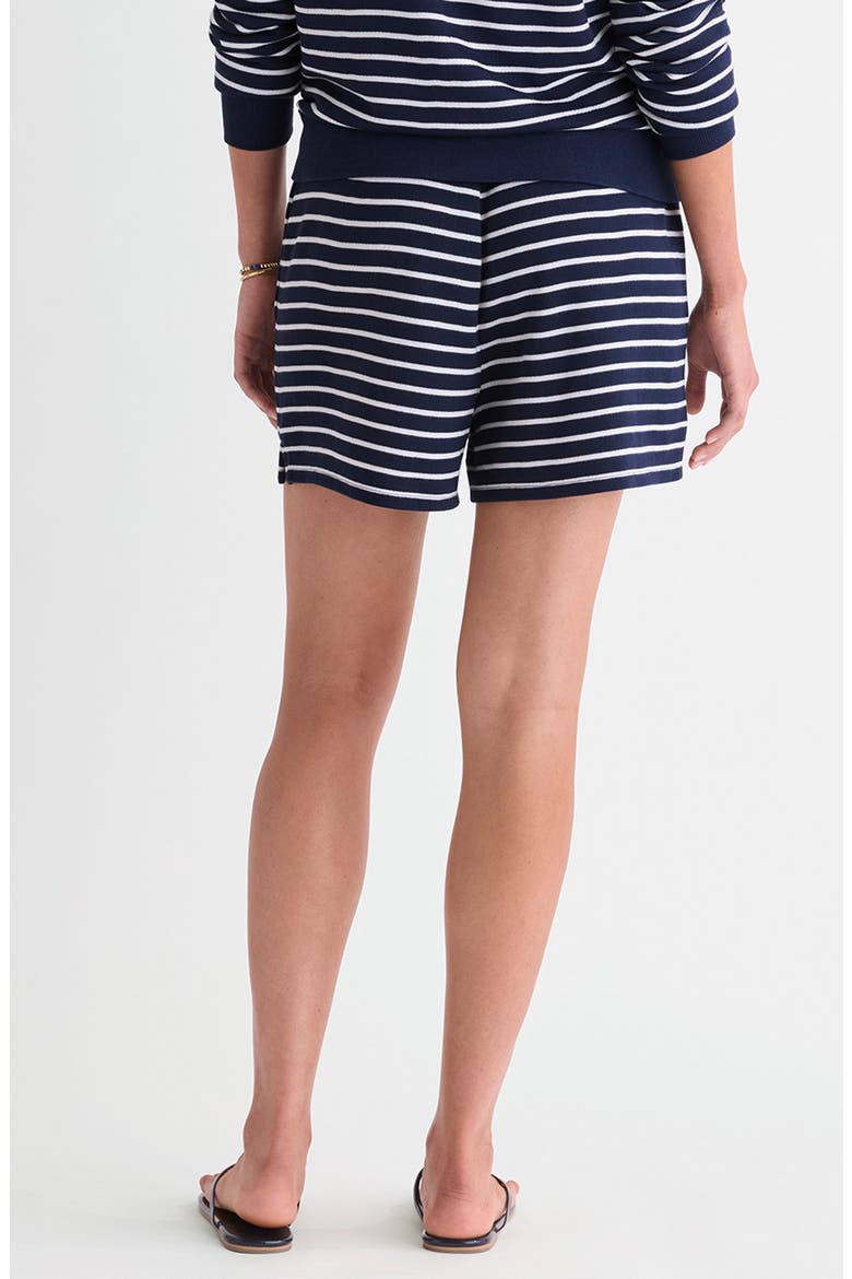 Pull-On Terry Shorts, Alternate, color, BAY STRIPE NAVY