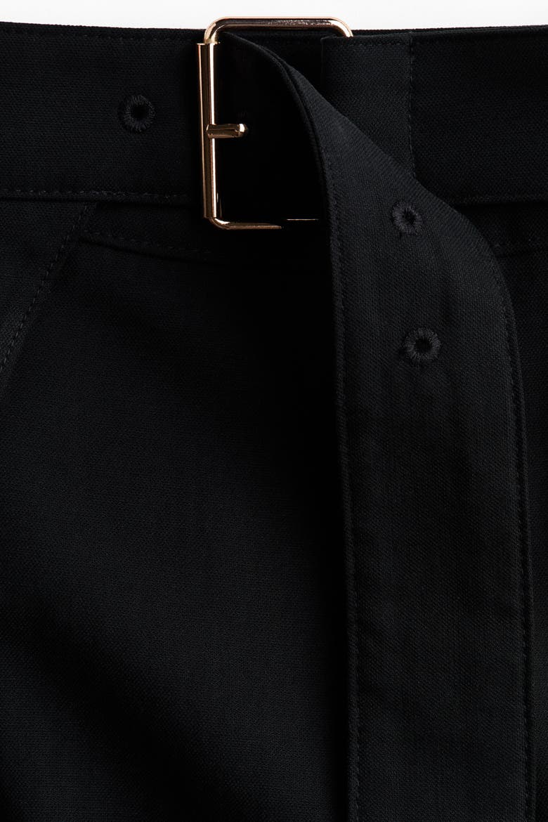 Straight-leg Pants With Belt, Alternate, color, Black
