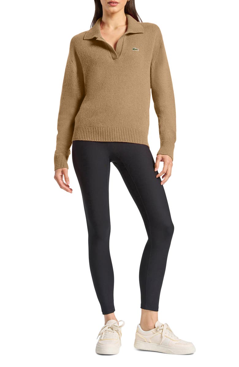 Lacoste Solid Cashmere Blend Polo Sweater, Alternate, color,