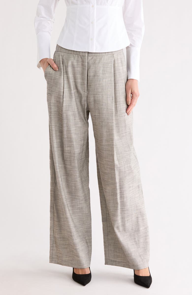 TWP Greenwich Avenue Pleated Pants, Main, color, Light Heather Grey