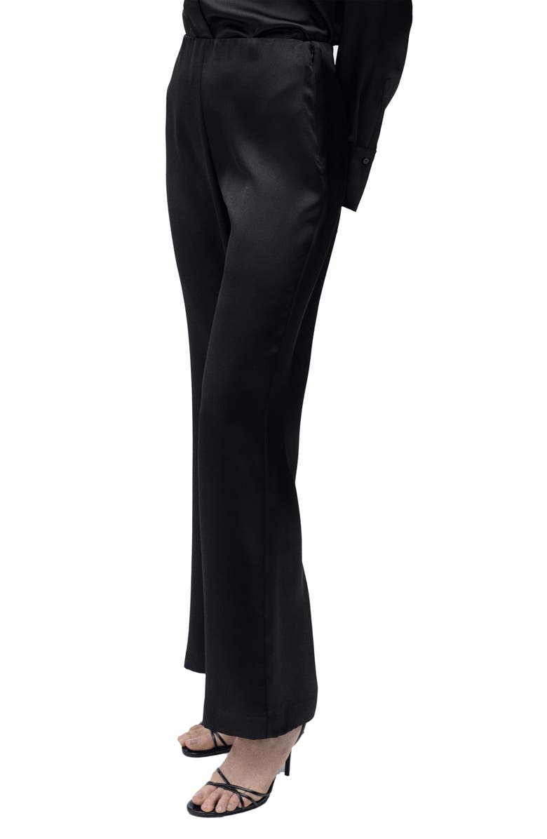 MANGO Satin Straight Leg Pants, Alternate, color, 