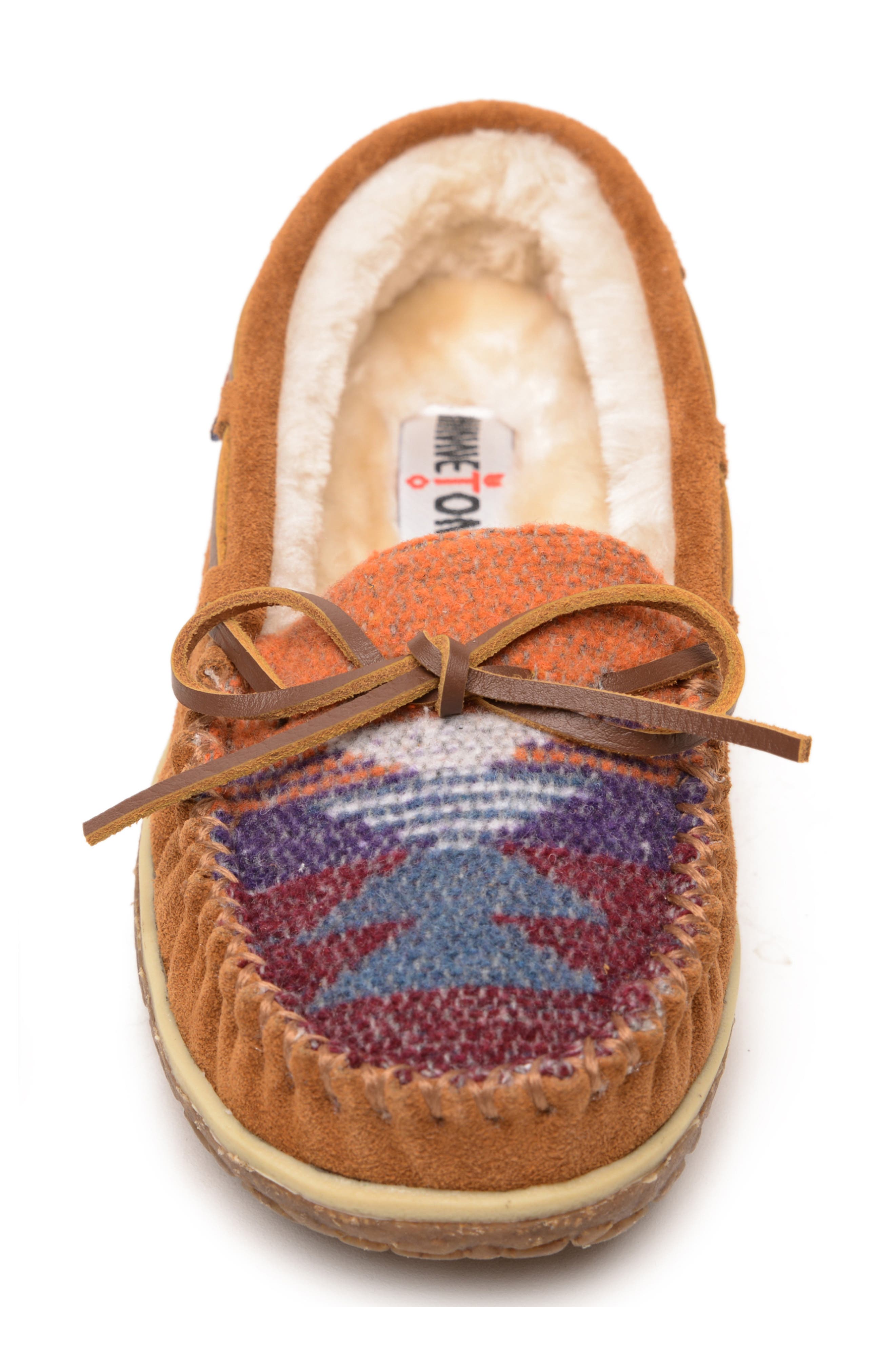 Tilia Faux Fur Lined Slipper, Alternate, color, BROWN MULTI