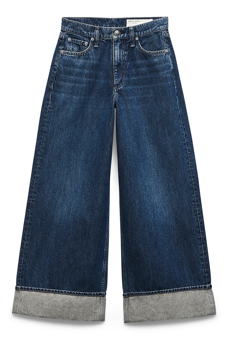 Sofie Jewel Cuff High Waist Ankle Wide Leg Jeans, Alternate, color, DAWN JEWEL