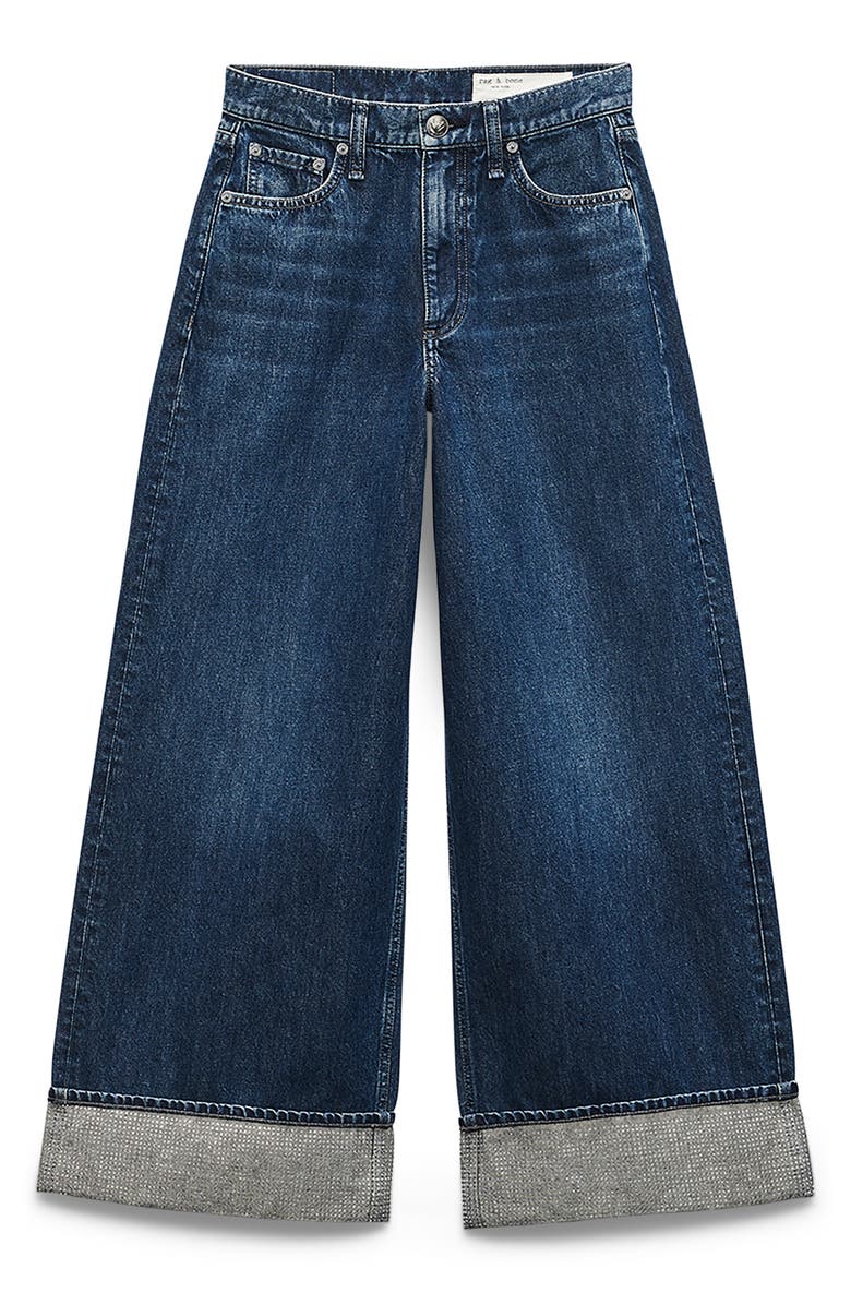 rag & bone Sofie Jewel Cuff High Waist Ankle Wide Leg Jeans, Alternate, color, Dawn Jewel
