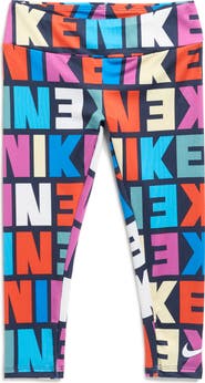 Nike Kids' Block Logo Print Leggings