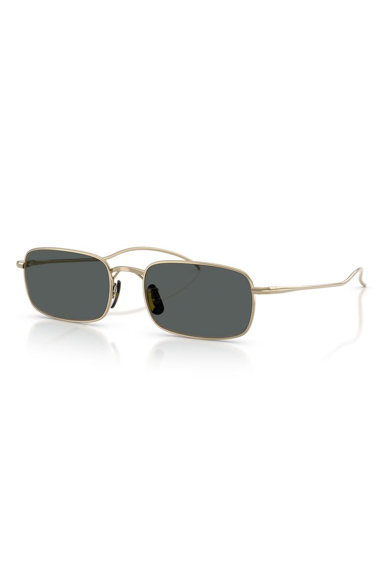 Oliver Peoples TK-14 53mm Polarized Rectangular Sunglasses, Alternate, color, Gold / Midnight Express Polar