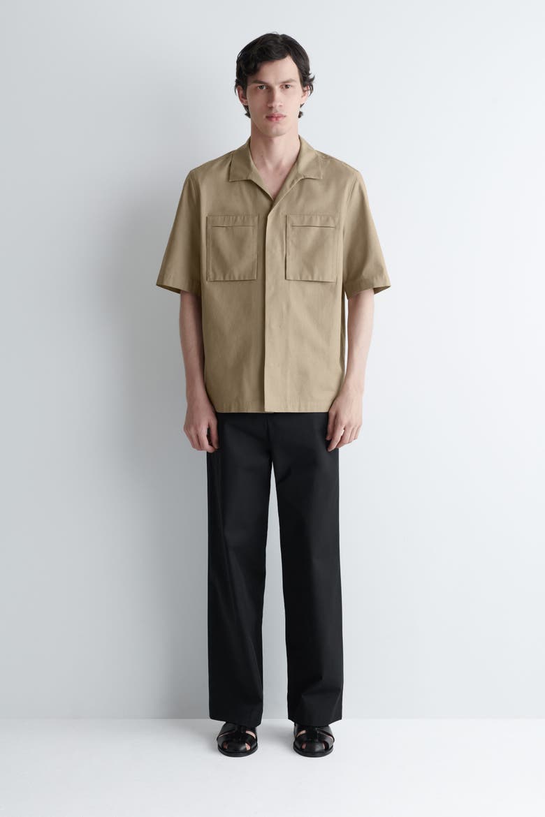 Textured-cotton Utility Shirt, Alternate, color, BEIGE