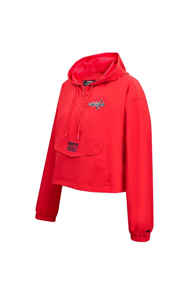 Women's Pro Standard Red Washington Capitals Classic Cropped Half-Zip Wind Jacket, Alternate, color, Red