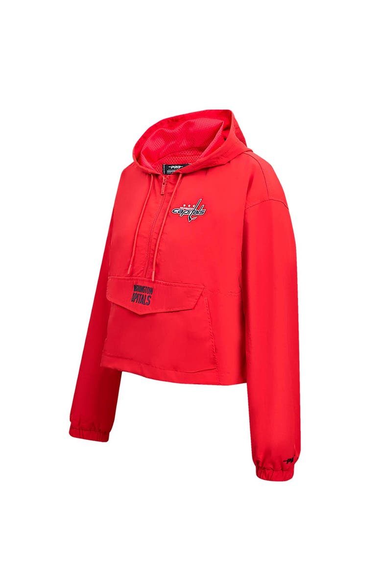 PRO STANDARD Women's Pro Standard Red Washington Capitals Classic Cropped Half-Zip Wind Jacket, Alternate, color, 