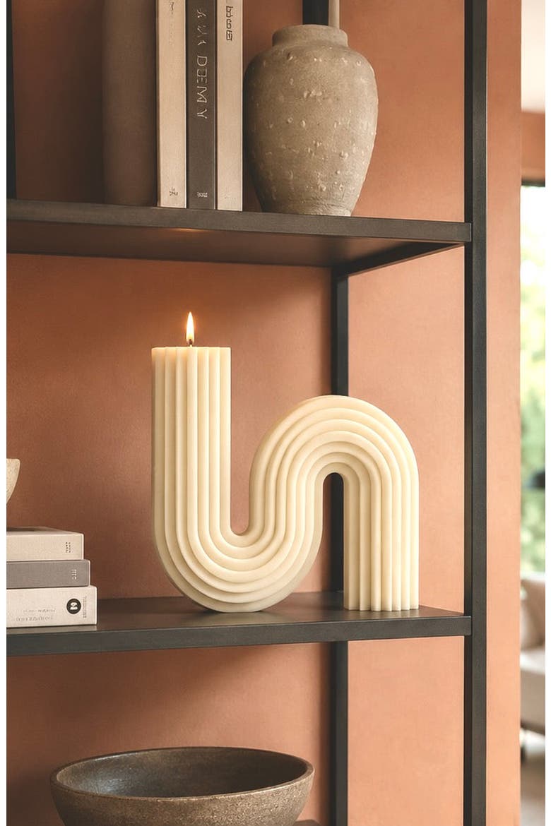 70s Glow Candle, Alternate, color, White