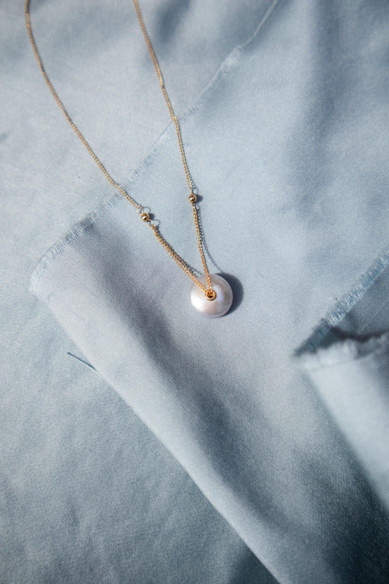 Mabel Pendant Pearl Necklace, Alternate, color, White