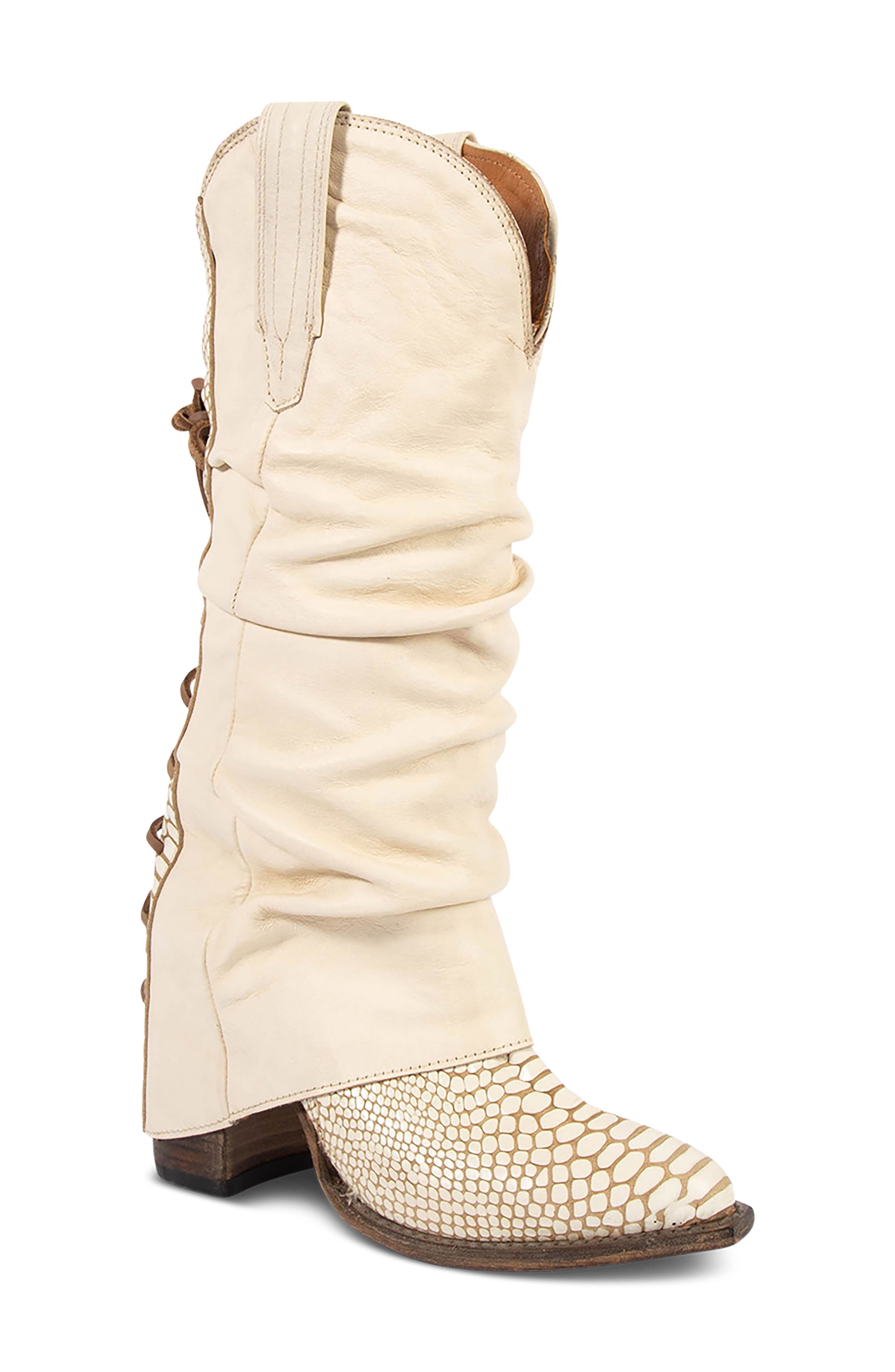 Jules Leather Western Boot, Main, color, WHITE SNAKE