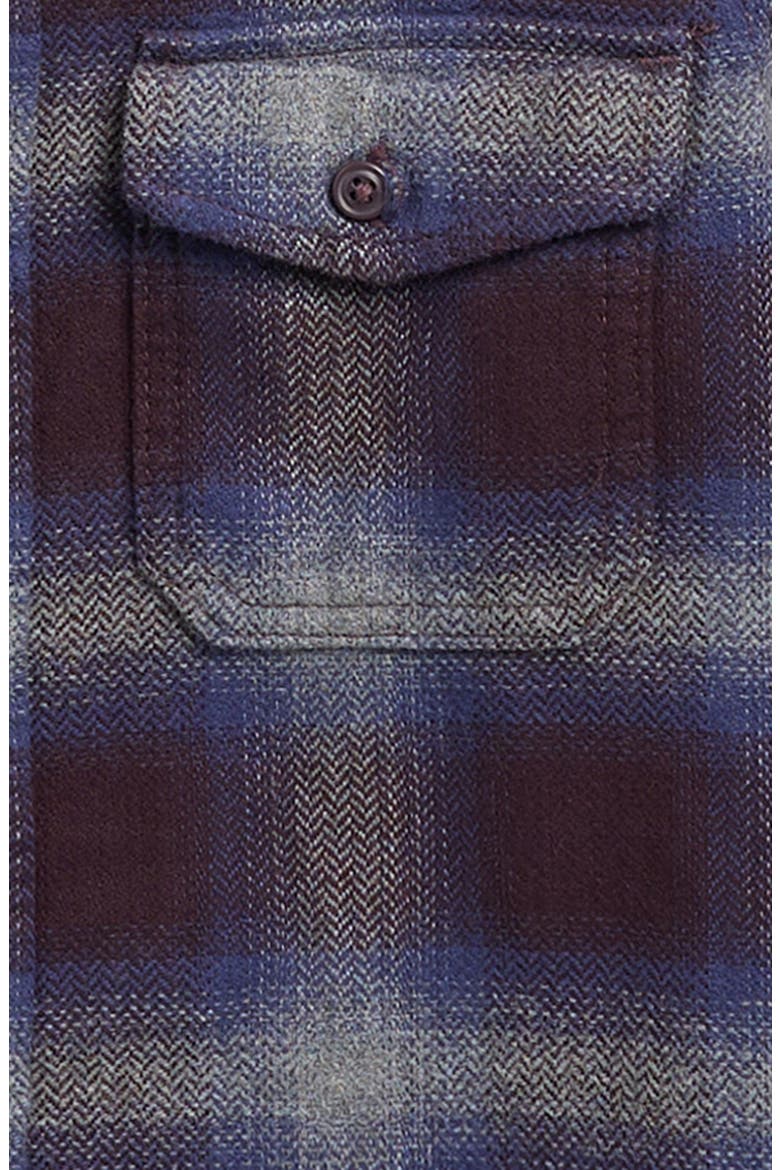 Kids' Bixby Plaid Flannbel Button-Up Shirt, Alternate, color, DARK PORT/PEWTER HEATHER
