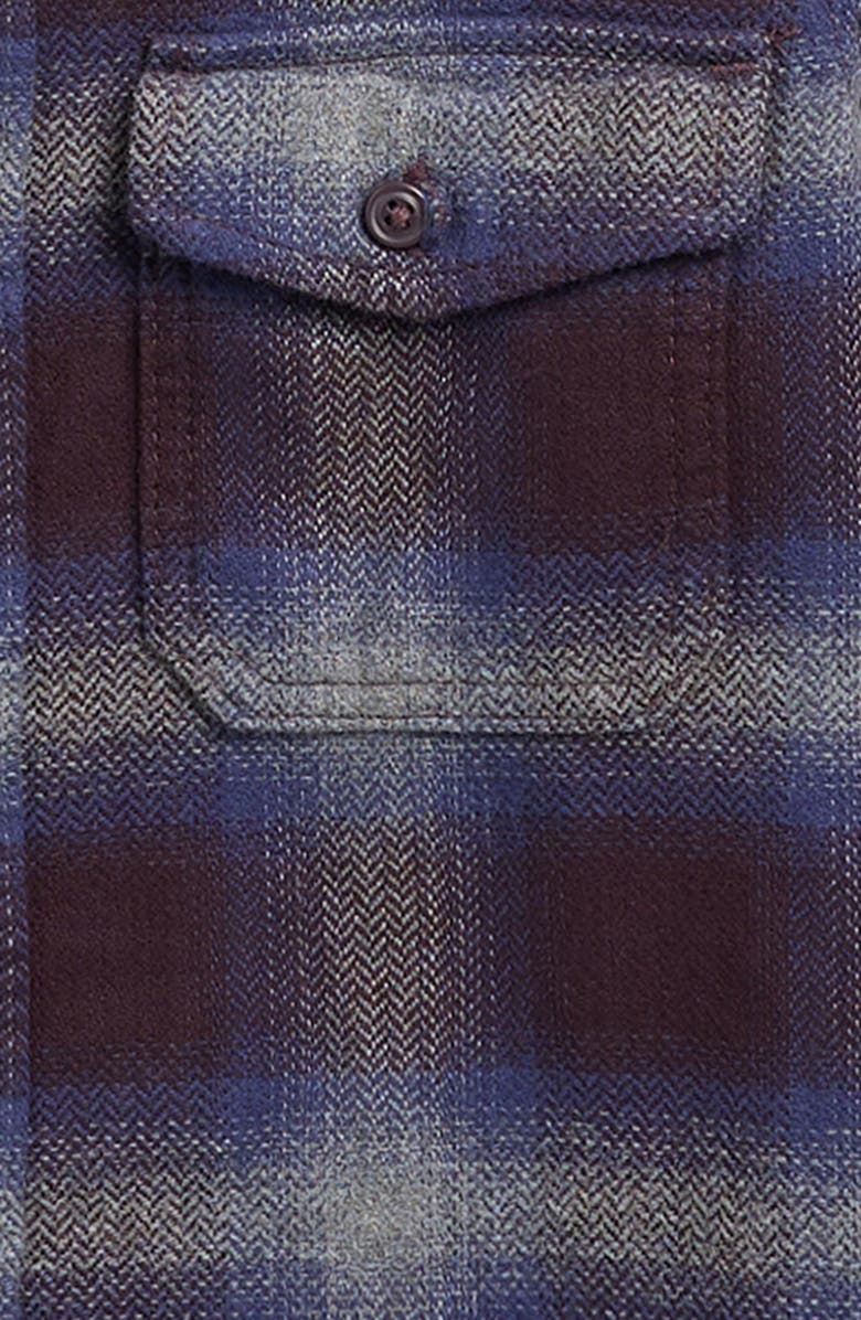 Vans Kids' Bixby Plaid Flannbel Button-Up Shirt, Alternate, color, Dark Port/Pewter Heather