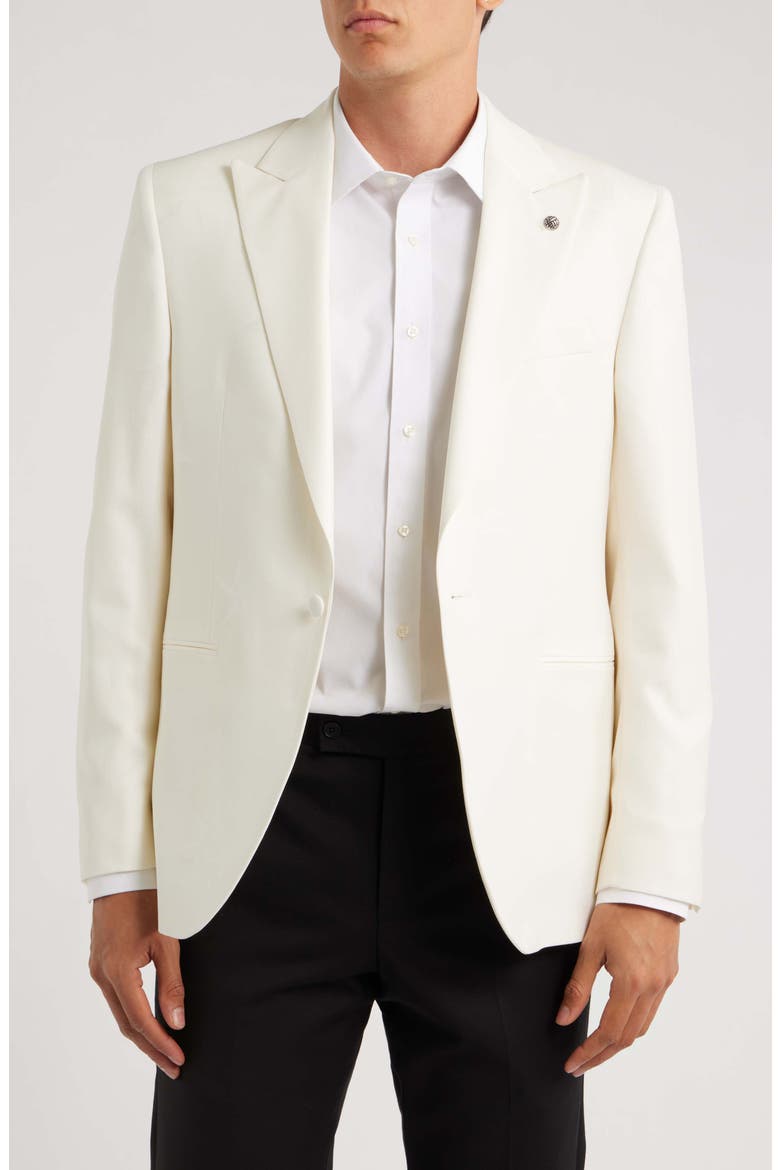 250th Capsule Erie Off White Super 100s Wool Self Peak Lapel Dinner Jacket (Nordstrom Exclusive), Main, color, OFF WHITE
