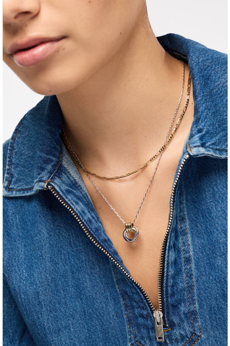 Palmer Mixed Metal Pendant Necklace, Alternate, color, GOLD/SILVER