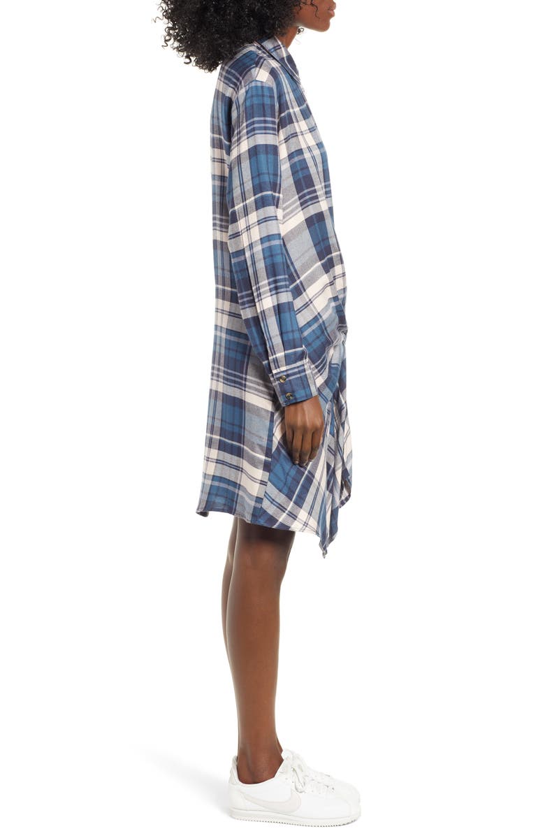 Socialite Plaid Tie Waist Shirtdress, Alternate, color, 