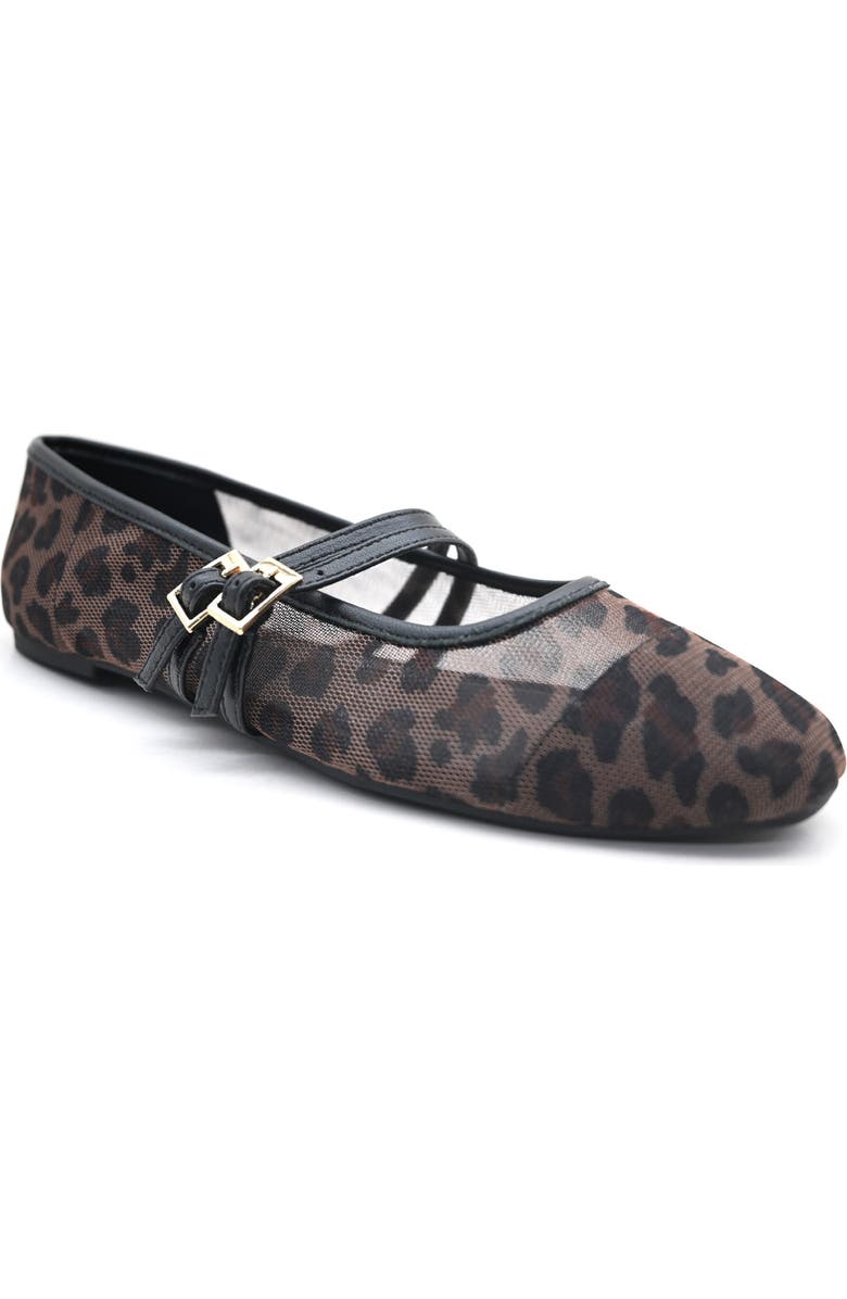 Kenneth Cole Mackenzie Mary Jane Flat, Main, color, Leopard Mesh