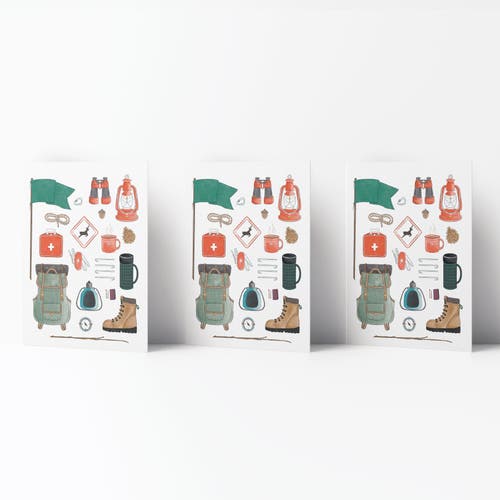 Everyday Greeting Card Pack (3ct) "Camping Weekender Society" by Ramus & Co in Multi-Pack  product