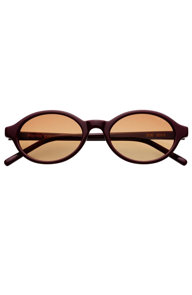 FREYRS Eyewear Zoe Small Oval Sunglasses, Main, color, Burgundy