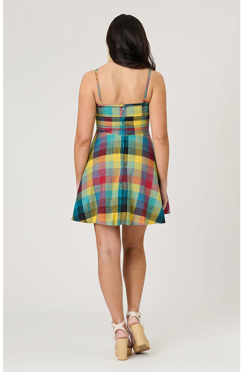 Unique Vintage 1950s Sleeveless Cotton Flare Dress, Alternate, color, Multicolor Plaid