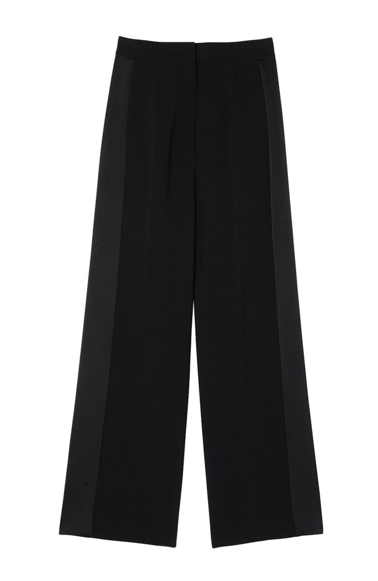 SANDRO Wide-leg satin side stripe trousers, Alternate, color,